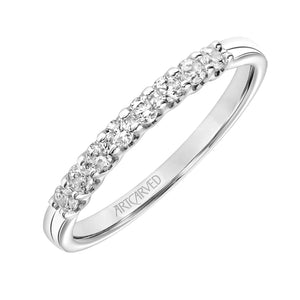 Artcarved Bridal Mounted with Side Stones Classic Diamond Wedding Band Erica 14K White Gold