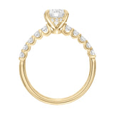 Artcarved Bridal Semi-Mounted with Side Stones Classic Engagement Ring Faye 18K Yellow Gold