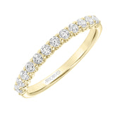 Artcarved Bridal Mounted with Side Stones Classic Diamond Wedding Band Faye 14K Yellow Gold