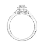 Artcarved Bridal Mounted Mined Live Center Contemporary One Love Engagement Ring Willow 18K White Gold
