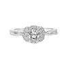 Artcarved Bridal Mounted Mined Live Center Contemporary One Love Engagement Ring Willow 14K White Gold