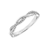 Artcarved Bridal Mounted with Side Stones Contemporary One Love Diamond Wedding Band Chantal 14K White Gold