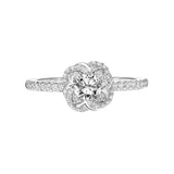 Artcarved Bridal Mounted Mined Live Center Contemporary One Love Engagement Ring Dominique 14K White Gold