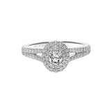 Artcarved Bridal Mounted Mined Live Center Classic One Love Engagement Ring Bree 18K White Gold