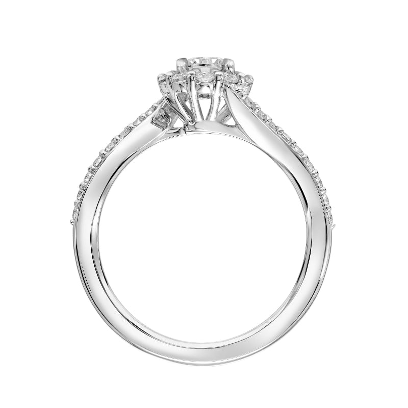 Artcarved Bridal Mounted Mined Live Center Contemporary One Love Engagement Ring Sierra 14K White Gold