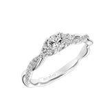 Artcarved Bridal Mounted Mined Live Center Contemporary One Love Engagement Ring Dani 14K White Gold