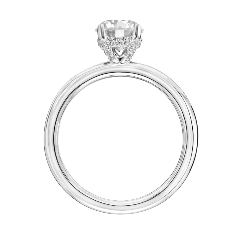 Artcarved Bridal Mounted with CZ Center Classic Solitaire Engagement Ring Elyse 14K White Gold