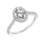 Artcarved Bridal Mounted with CZ Center Classic Halo Engagement Ring Jocelyn 18K White Gold