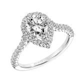 Artcarved Bridal Mounted with CZ Center Classic Halo Engagement Ring Melissa 18K White Gold