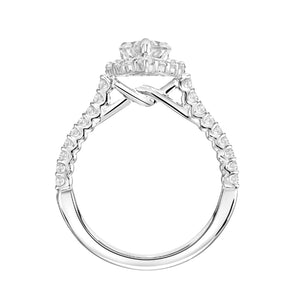 Artcarved Bridal Semi-Mounted with Side Stones Classic Halo Engagement Ring Melissa 14K White Gold