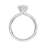 Artcarved Bridal Semi-Mounted with Side Stones Classic Diamond Engagement Ring Marsha 14K White Gold