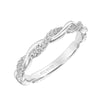 Artcarved Bridal Mounted with Side Stones Contemporary Twist Diamond Wedding Band Embrey 18K White Gold