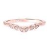 Artcarved Bridal Mounted with Side Stones Contemporary Floral Diamond Wedding Band Heather 18K Rose Gold