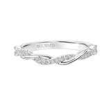 Artcarved Bridal Mounted with Side Stones Contemporary Floral Diamond Wedding Band Petaluma 18K White Gold