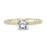 Artcarved Bridal Mounted with CZ Center Classic Lyric Engagement Ring Sonya 14K Yellow Gold Primary & 14K White Gold