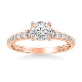 Artcarved Bridal Mounted with CZ Center Classic Lyric Engagement Ring Harley 14K Rose Gold