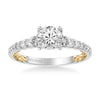 Artcarved Bridal Semi-Mounted with Side Stones Classic Lyric Engagement Ring Harley 18K White Gold Primary & 18K Yellow Gold