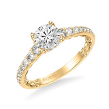 Artcarved Bridal Mounted with CZ Center Classic Lyric Engagement Ring Harley 18K Yellow Gold