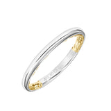 Artcarved Bridal Band No Stones Classic Lyric Wedding Band Aileen 14K White Gold Primary & 14K Yellow Gold