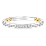 Artcarved Bridal Mounted with Side Stones Wedding Band Christy 14K White Gold Primary & 14K Yellow Gold