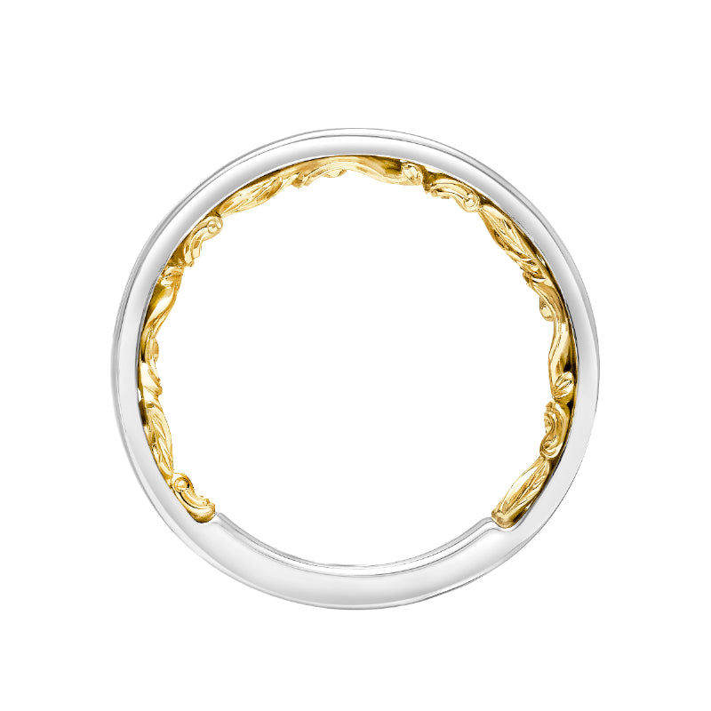 Artcarved Bridal Mounted with Side Stones Wedding Band Christy 18K White Gold Primary & 18K Yellow Gold