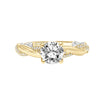 Artcarved Bridal Mounted with CZ Center Contemporary Lyric Engagement Ring Starla 18K Yellow Gold Primary & White Gold