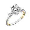 Artcarved Bridal Mounted with CZ Center Contemporary Lyric Engagement Ring Charnelle 14K White Gold Primary & 14K Yellow Gold