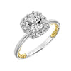 Artcarved Bridal Mounted with CZ Center Classic Lyric Halo Engagement Ring Courtney 14K White Gold Primary & 14K Yellow Gold