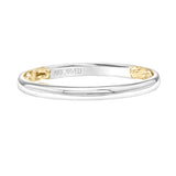 Artcarved Bridal Band No Stones Classic Lyric Wedding Band Courtney 14K White Gold Primary & 14K Yellow Gold