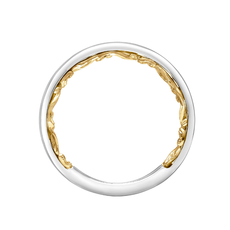 Artcarved Bridal Band No Stones Classic Lyric Wedding Band Courtney 14K White Gold Primary & 14K Yellow Gold