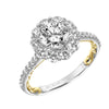 Artcarved Bridal Mounted with CZ Center Classic Lyric Engagement Ring Cici 14K White Gold Primary & 14K Yellow Gold