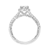 Artcarved Bridal Mounted with CZ Center Classic Lyric Halo Engagement Ring Falyn 18K White Gold