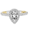 Artcarved Bridal Mounted with CZ Center Classic Lyric Halo Engagement Ring Delaney 14K White Gold Primary & 14K Yellow Gold