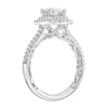 Artcarved Bridal Semi-Mounted with Side Stones Classic Lyric Halo Engagement Ring Haven 14K White Gold