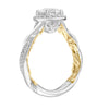 Artcarved Bridal Mounted with CZ Center Contemporary Lyric Halo Engagement Ring Ainsley 14K White Gold Primary & 14K Yellow Gold