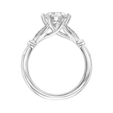 Artcarved Bridal Semi-Mounted with Side Stones Floral Diamond Engagement Ring Bellarose 14K White Gold