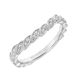 Artcarved Bridal Mounted with Side Stones Floral Diamond Wedding Band Bellarose 14K White Gold