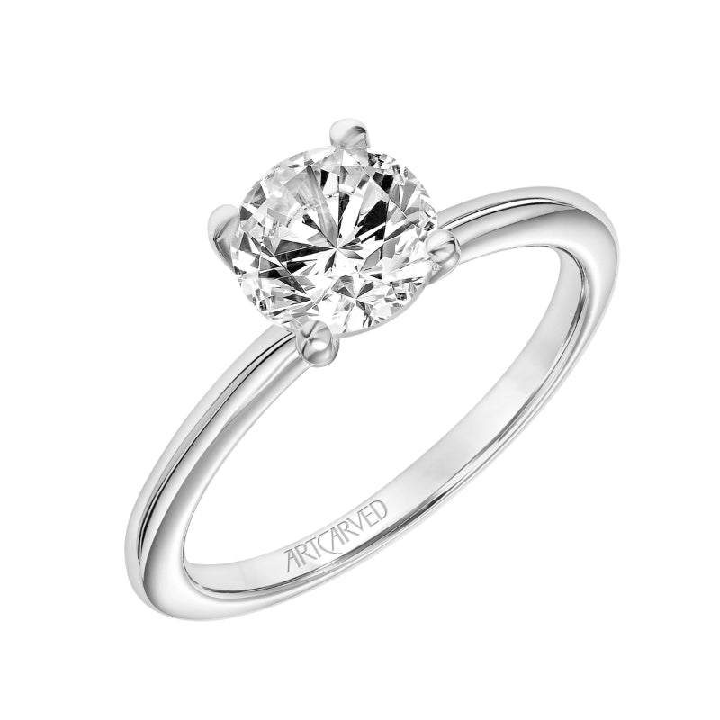 Artcarved Bridal Mounted with CZ Center Classic Solitaire Engagement Ring Missy 18K White Gold