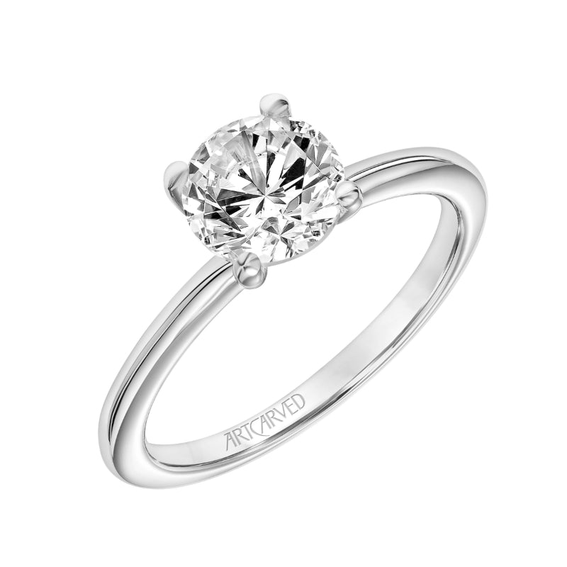 Artcarved Bridal Mounted with CZ Center Classic Solitaire Engagement Ring Missy 14K White Gold