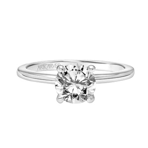 Artcarved Bridal Mounted with CZ Center Classic Solitaire Engagement Ring Missy 18K White Gold