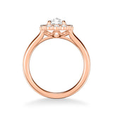 Artcarved Bridal Mounted Mined Live Center Classic Rose Goldcut Halo Engagement Ring Irma 18K Rose Gold
