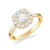 Artcarved Bridal Mounted Mined Live Center Classic Rose Goldcut Halo Engagement Ring Irma 18K Yellow Gold