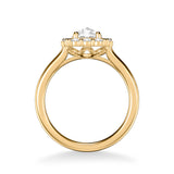 Artcarved Bridal Mounted Mined Live Center Classic Rose Goldcut Halo Engagement Ring Irma 14K Yellow Gold