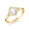 Artcarved Bridal Mounted Mined Live Center Contemporary Rose Goldcut 3-Stone Engagement Ring 18K Yellow Gold