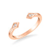 Artcarved Bridal Mounted with Side Stones Contemporary Rose Goldcut Diamond Wedding Band Alice 14K Rose Gold