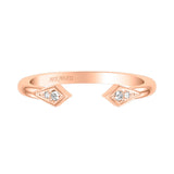 Artcarved Bridal Mounted with Side Stones Contemporary Rose Goldcut Diamond Wedding Band 18K Rose Gold
