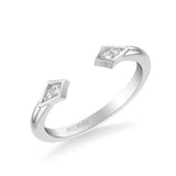 Artcarved Bridal Mounted with Side Stones Contemporary Rose Goldcut Diamond Wedding Band Alice 14K White Gold