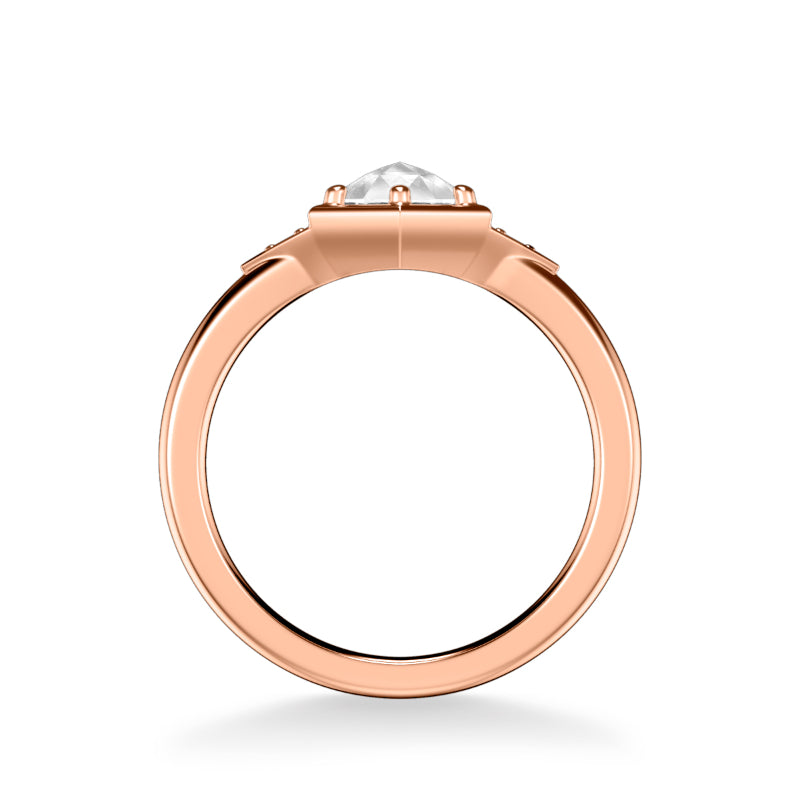 Artcarved Bridal Mounted Mined Live Center Engagement Ring 18K Rose Gold