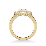 Artcarved Bridal Mounted Mined Live Center Classic Rose Goldcut 3-Stone Engagement Ring 18K Yellow Gold