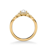 Artcarved Bridal Mounted Mined Live Center Contemporary Rose Goldcut Halo Engagement Ring Isabella 14K Yellow Gold
